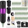 Zestaw do tatuażu Maszynka do Tatuażu Bezprzewodowa Pen Igły Tusze 2 baterie