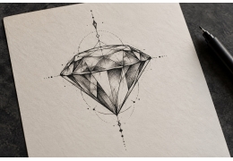 Tatuaż diament — znaczenie, geometria i małe wzory
